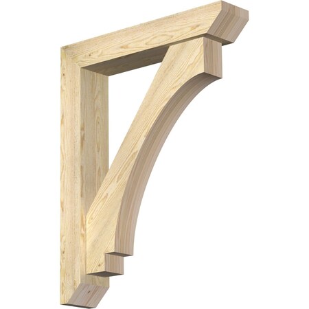Ekena Millwork Imperial Slat Rough Sawn Bracket w/ Offset Brace, Douglas Fir, 6"W x 30"D x 38"H BKT0604X30X38IMP06RDF